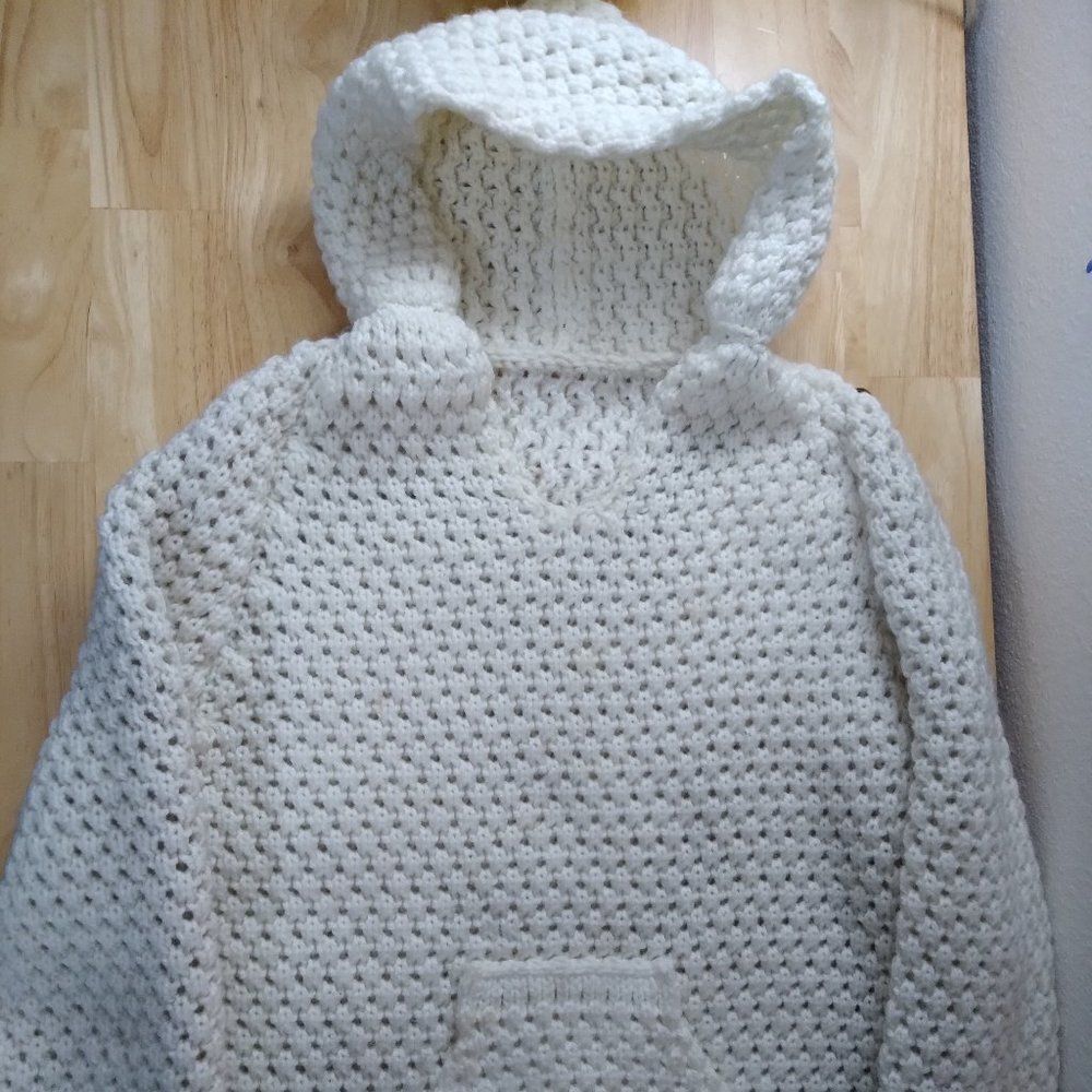 Vintage Handmade Fishermen Knit Sweater Hoodie